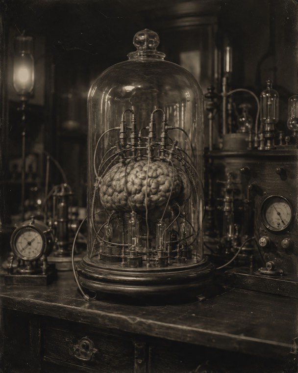 A 1920s laboratory apparatus said to think
